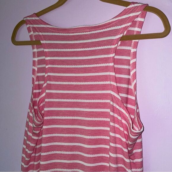 Sail to Sable Size L Jetting to Jetties Maxi Dress Pink White Preppy Coastal - Picture 8 of 9